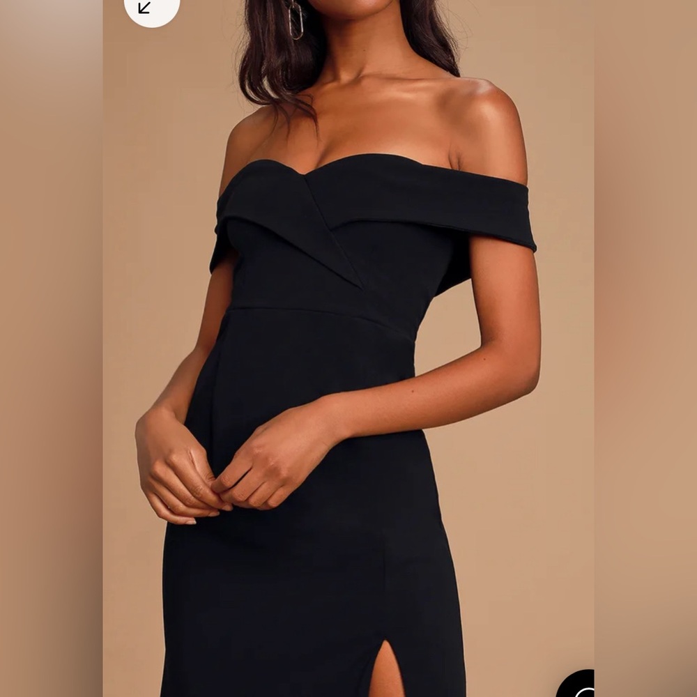 Black lulus off the shoulder formal dress